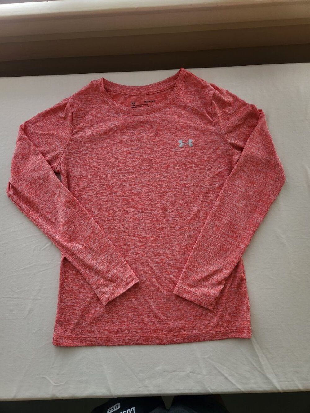 Under Armour Tech Long Sleeve Top XS Orange Running Shirt - Picture 5 of 9